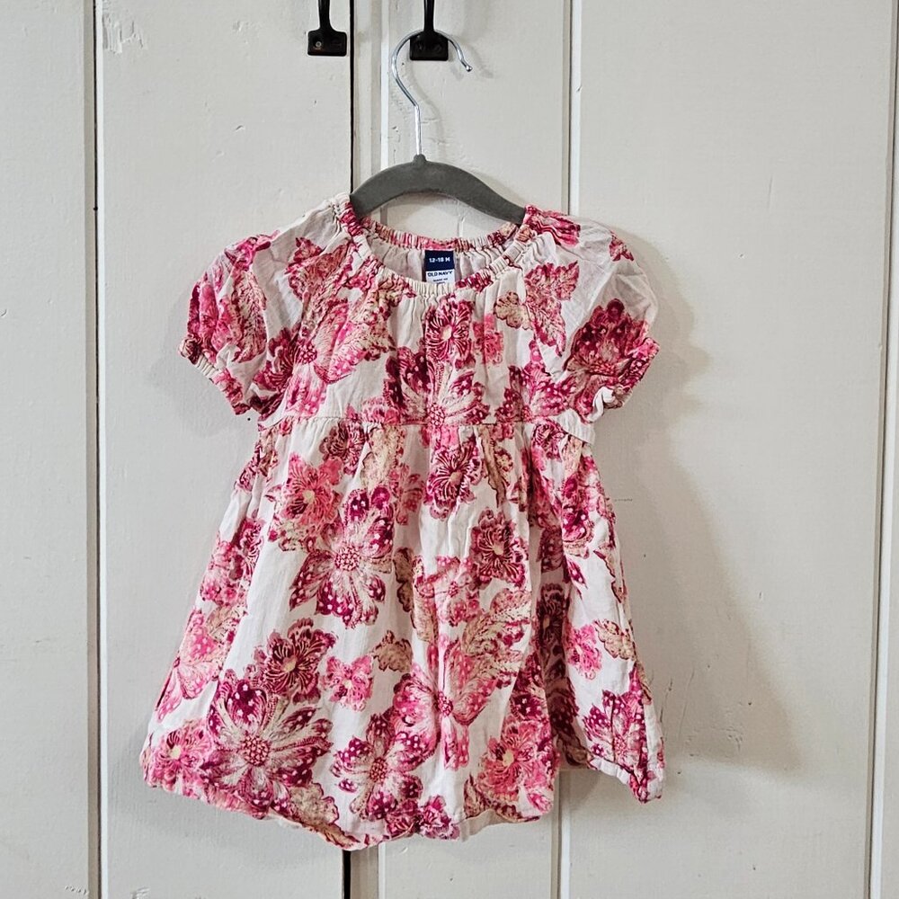 Old Navy Pink Floral Cotton Dress